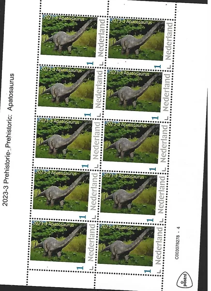 Nederland 2024-3 prehistorie Apatosaurus sheet (wrong number) postfris/mnh