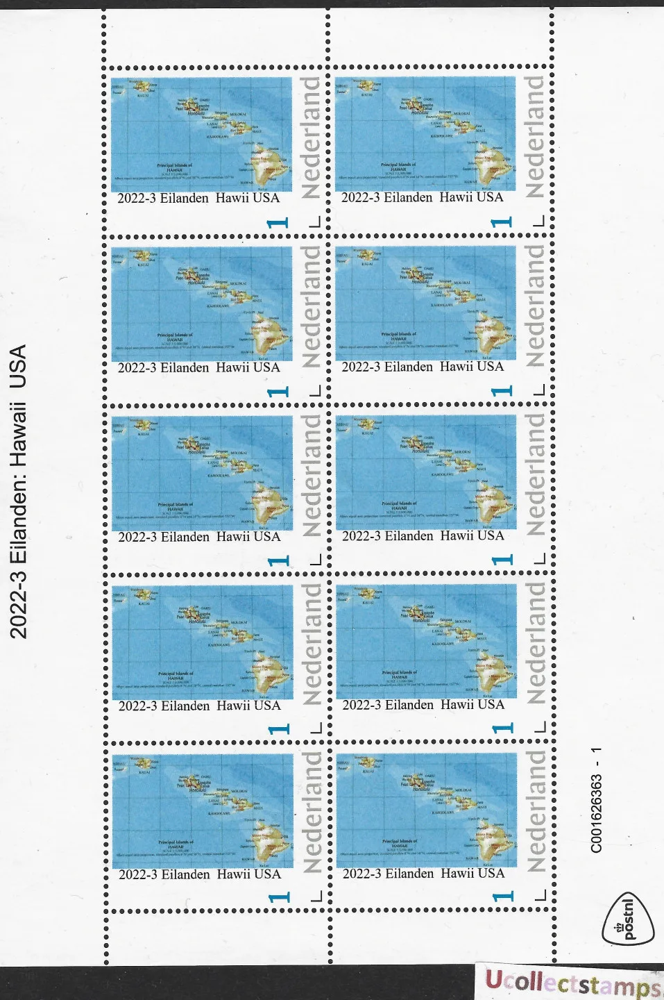 Pays-Bas 2022-3 Îles - Hawaii USA feuillet neuf/mnh