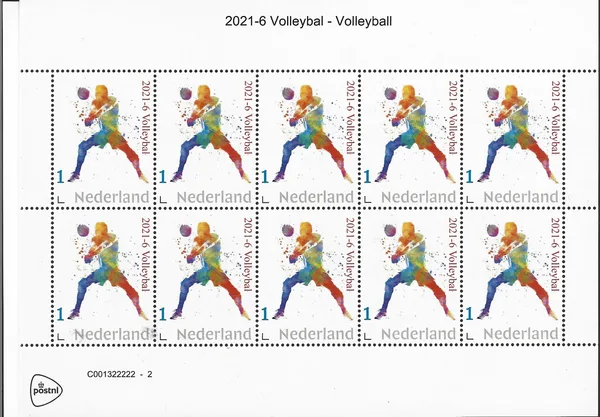 Nederland 2021-6 Volleybal Volleyball vel-sheetlet postfris/mnh