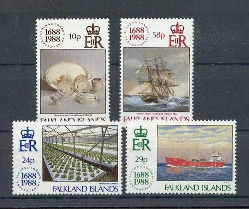 484-487 Falkland 1988 300yr Lloyds MNH