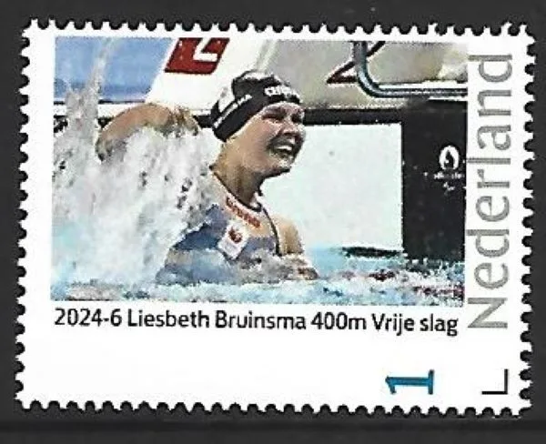 Nederland 2024-6 Paralympics Liesbeth Bruinsma zwemmen 400m postris/mnh