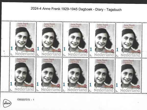 Netherlands 2024-4 Anne Frank diary German sheetlet MNH