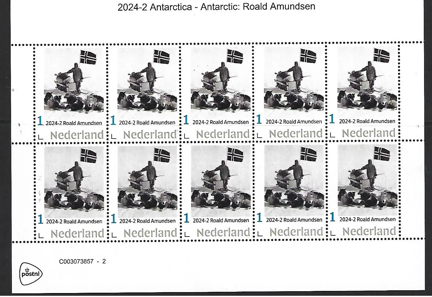 Netherlands 2024-2 Antarctic: Roald Amundsen sheetlet MNH