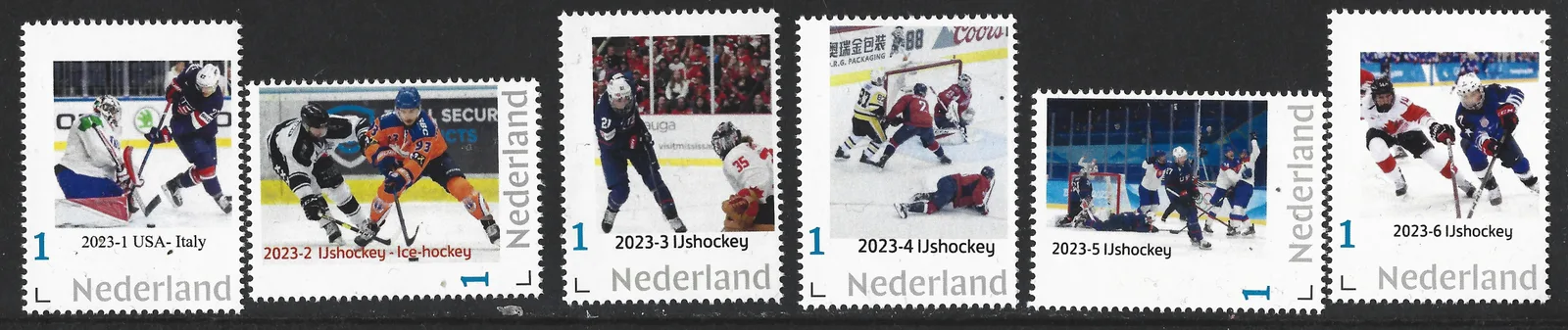 Pays-Bas 2023 6 Hockey sur glace postfris/mnh