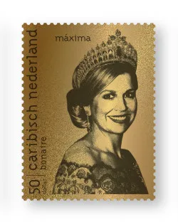Bonaire 2021 Queen Maxima 50 years 24K Gold stamp MNH