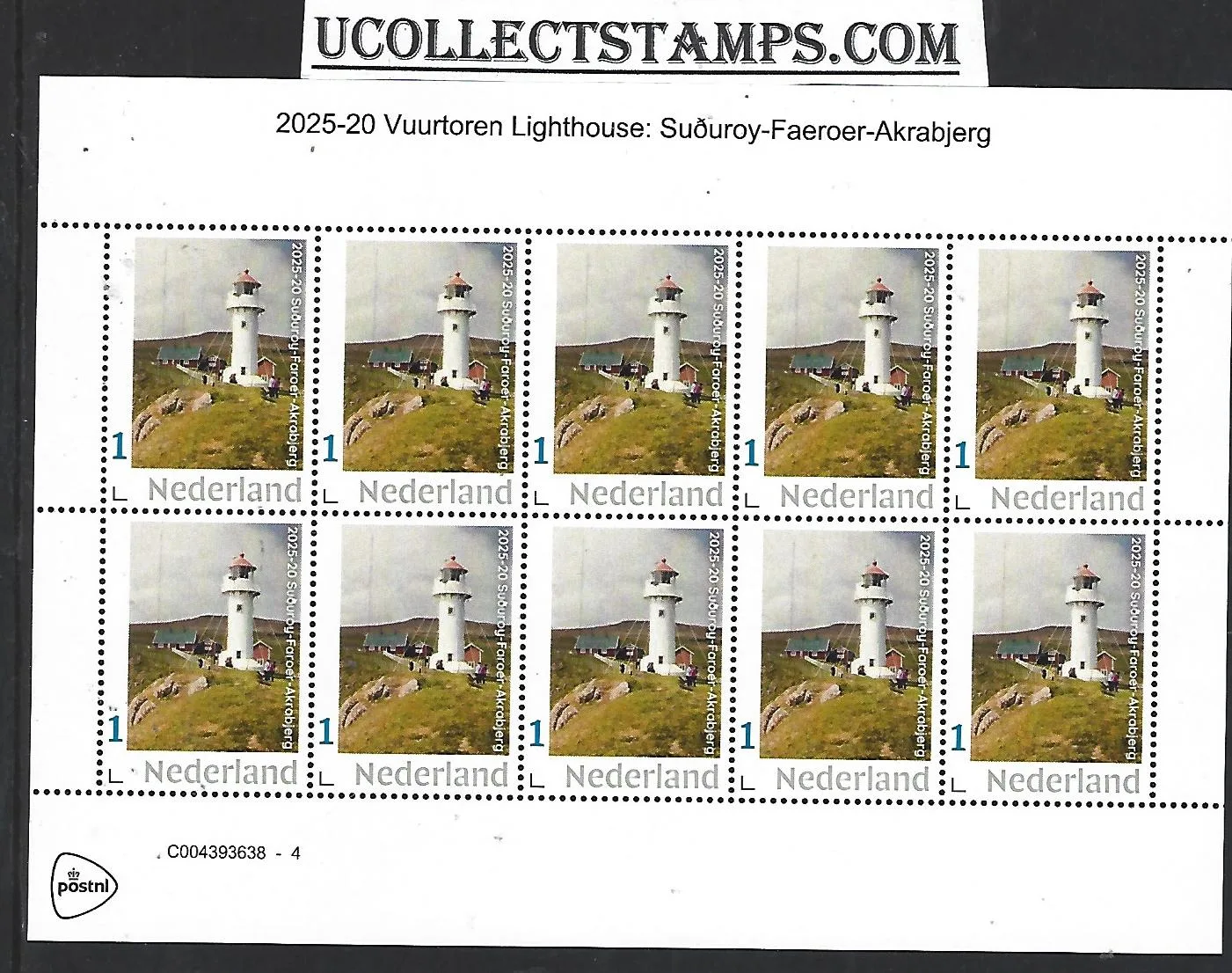 Nederland 2025-20 Vuurtoren Lighthouse: Suðuroy-Faeroer-Akrabjerg sheet postfris/mnh