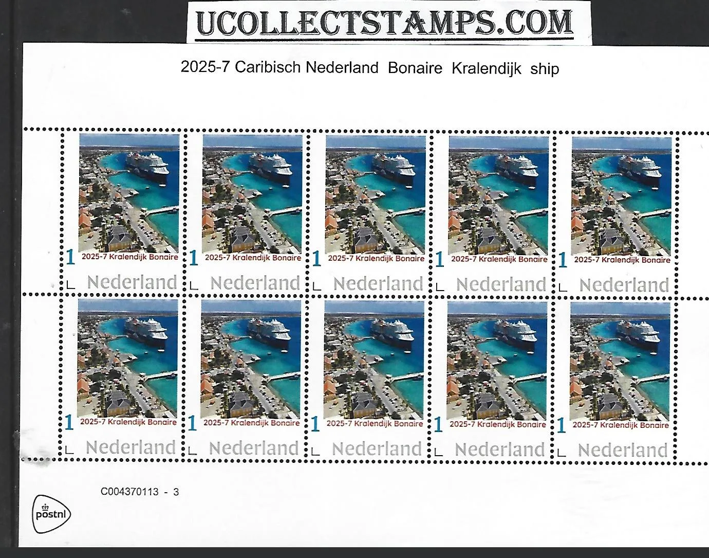 Nederland 2025-7 Caribisch Nederland Bonaire Kralendijk ship sheet postfris/mnh