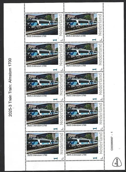 Nederland 2025-3 Trein Train : Almstom 1700 sheetlet postfris/mnh
