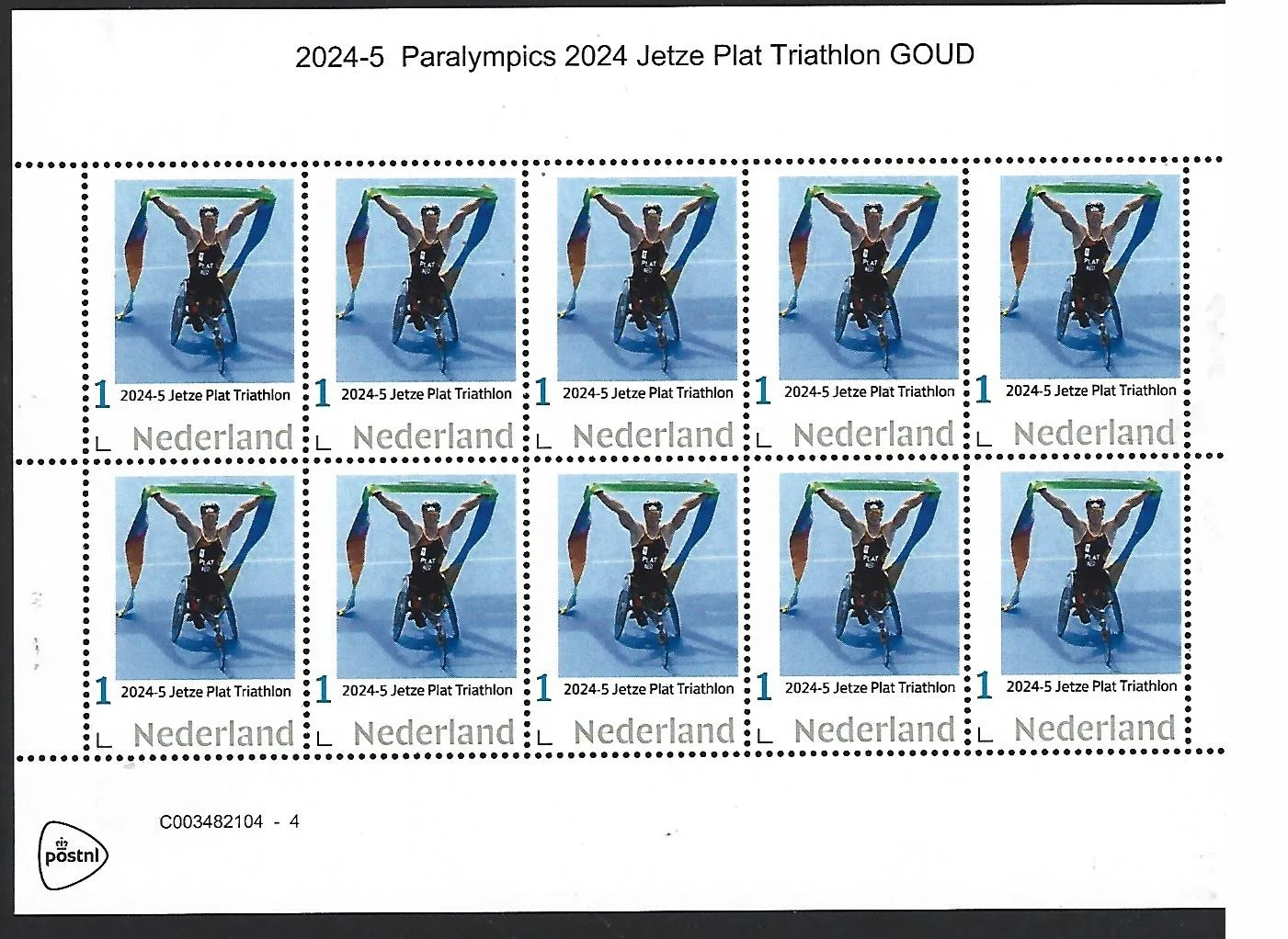 Niederlande 2024-5 Paralympics Jetze.Plat Triathlon Heftchen postfrisch/mnh
