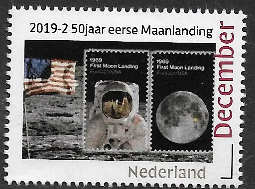 Netherlands 2019-2 Space Travel-Moon Landing DECEMBER self-adhesive MNH