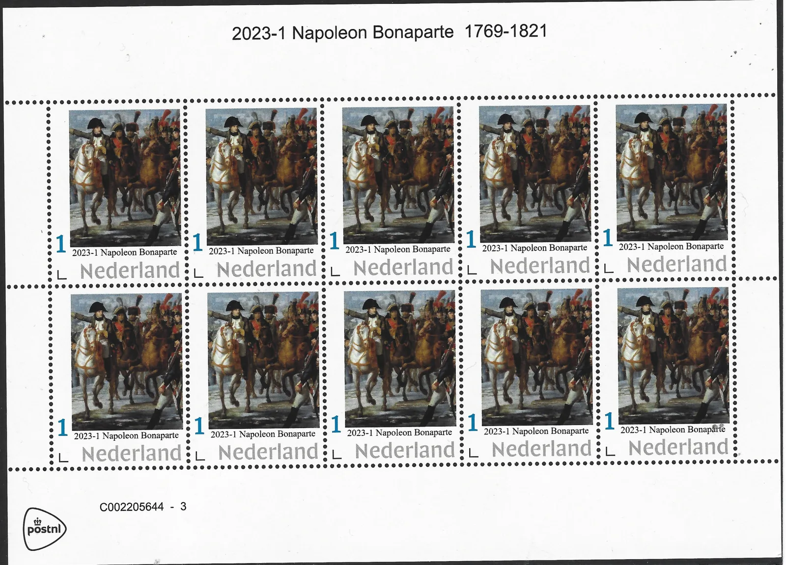 Pays-Bas 2023-1 Napoléon Bonaparte 1769-1821 feuillet neuf/mnh