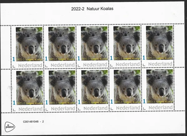 Netherlands 2022-2 Nature: Koala sheet-sheetlet MNH