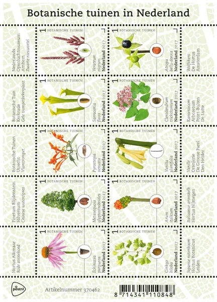 NEDERLAND 3525-3534 Botanische tuinen bloemen flowers velletje-sheetlet 2017 postfris-mnh