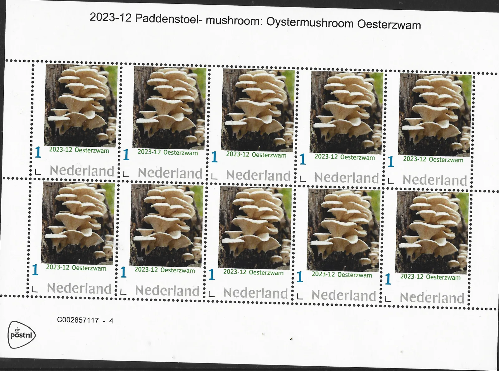 Niederlande 2023-12 Pilze Austernseitling postfrisch/mnh