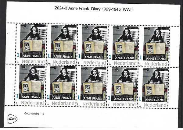 Netherlands 2024-3 Anne Frank Diary sheetlet MNH
