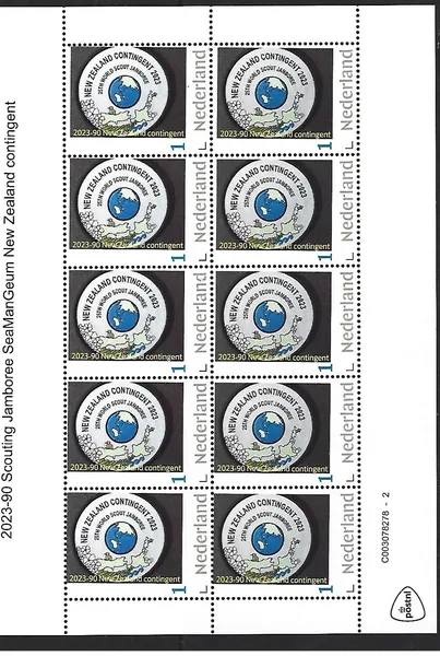 Nederland 2023-90 Scouting Jamboree SeaManGeum New Zealand sheetlet postfris/mnh