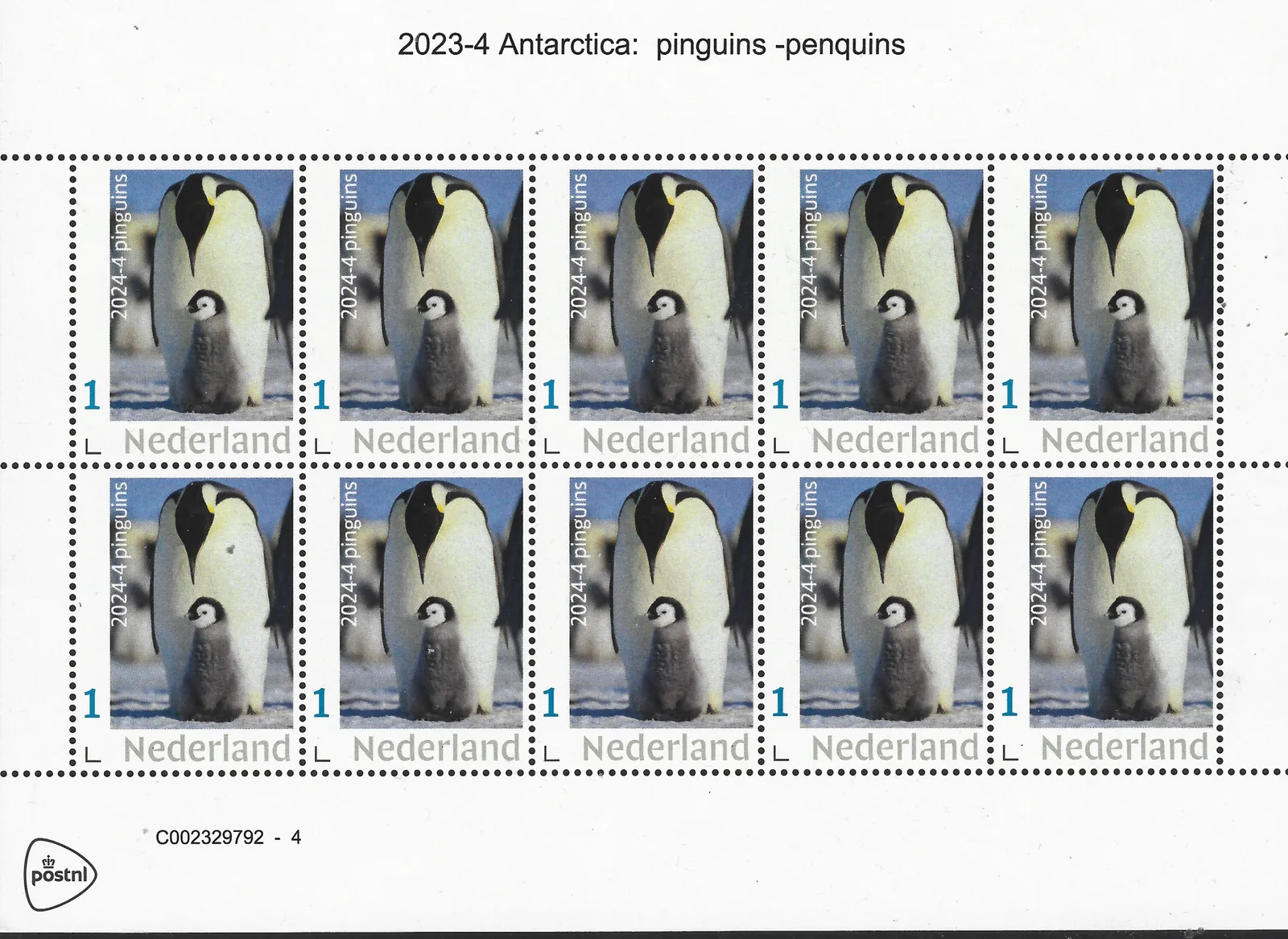 Niederlande 2024-4 Pinguin penguin: Kaiserpinguin Blöcke postfrisch/mnh