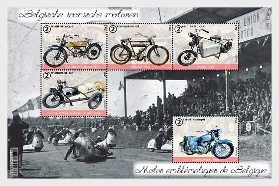Belgie Motorfietsen Motorcylces 2024 sheetlet postfris/mnh