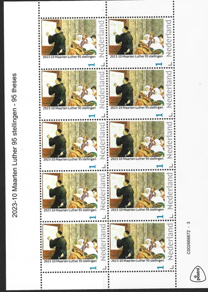Ñederland 2023-10 Maarten Luther 95 theses vel-sheetlet postfris/mnh