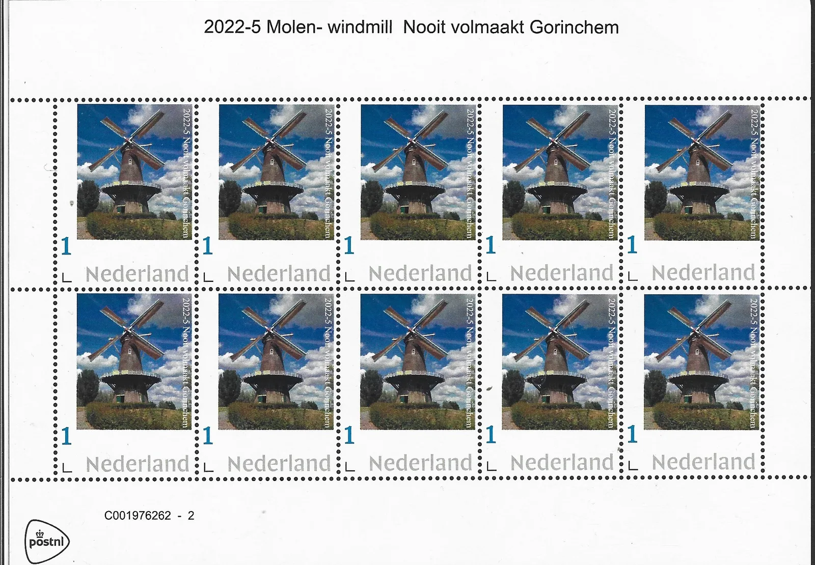 Niederlande 2022-5 Mühle Windmühle: Nie vollkommen Gorinchem Bogen postfrisch/mnh