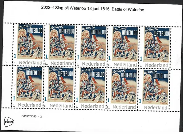 Nederland 2022-4 Battle of Waterloo 18 juni 1815 sheetlet postfris/mnh