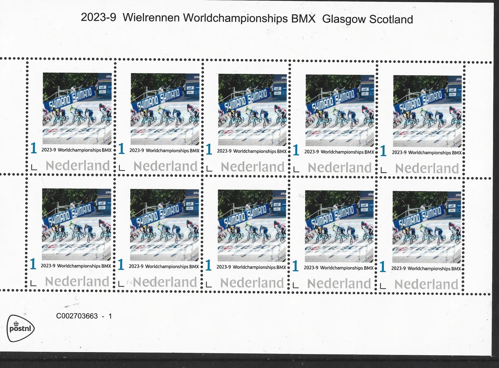 Niederlande 2023-9 Radsport Cyclocross: World Cup BMX Miniaturblatt postfrisch/mnh