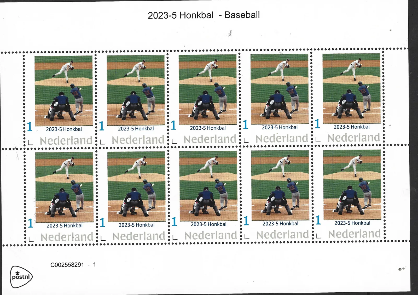 Pays-Bas 2023-5 Baseball - Baseball feuille-carnet neuf/nmh