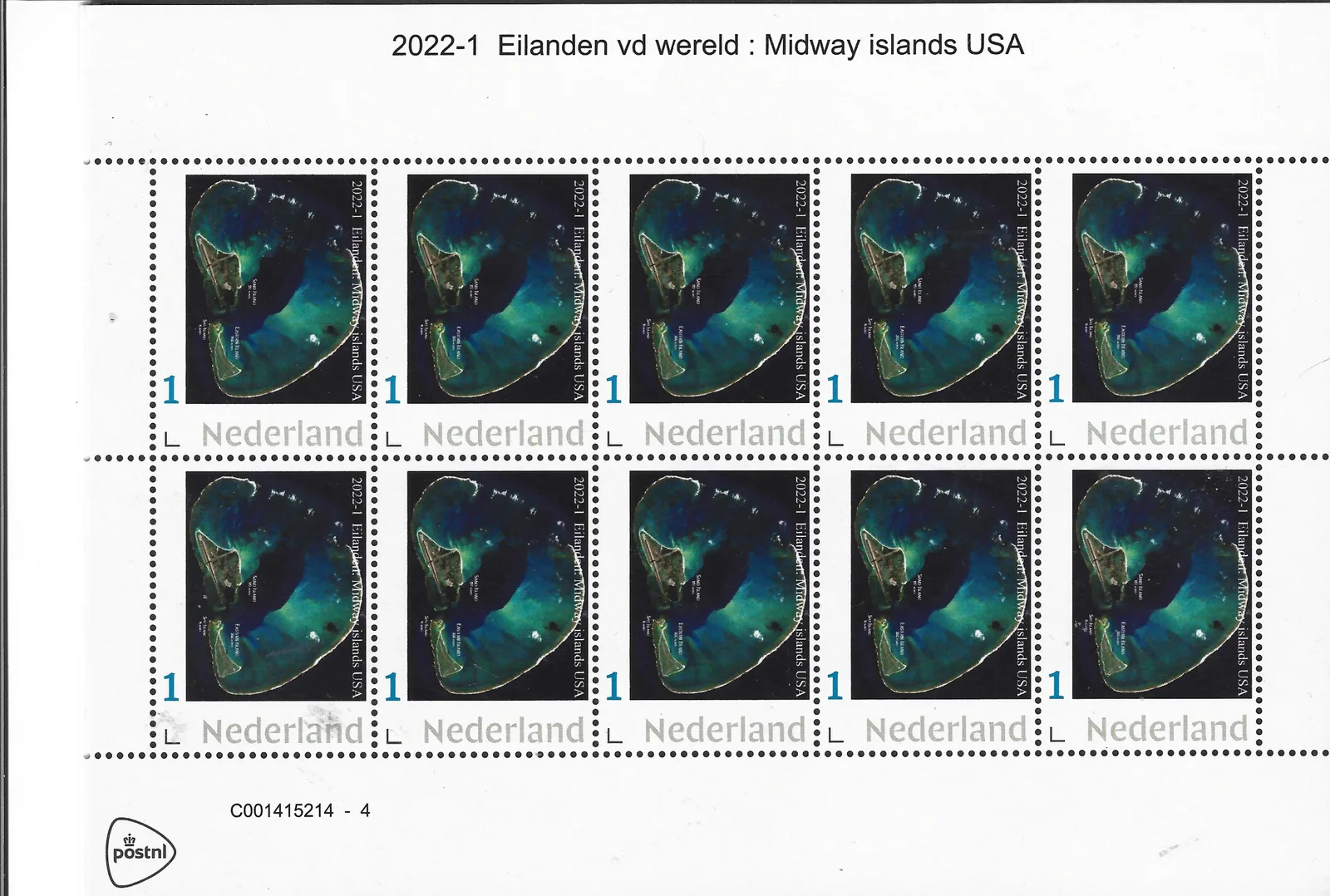 Pays-Bas 2022-1 Îles - Midway islands USA feuille-sheetlet neuf/mnh