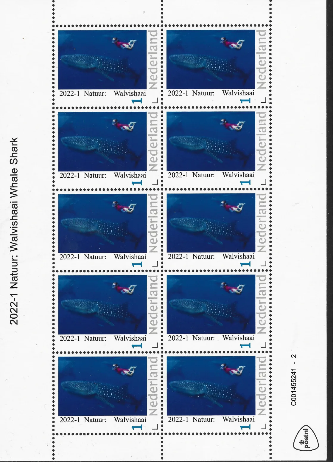 Niederlande 2022-1 Natur: Walhai Whale Shark Bogenmarke postfrisch/mnh