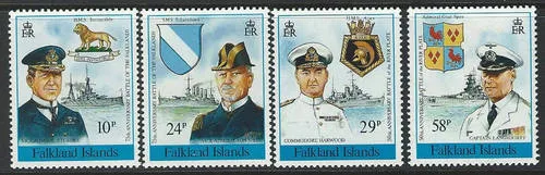 513-516 Falkland 1989 75jr zeeslag bij Falklandeilanden postfris/mnh