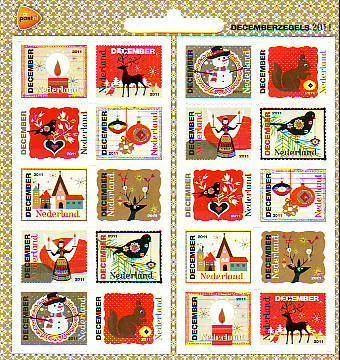 Netherlands V2887-2896 December stamps sheet-sheetlet MNH 2011