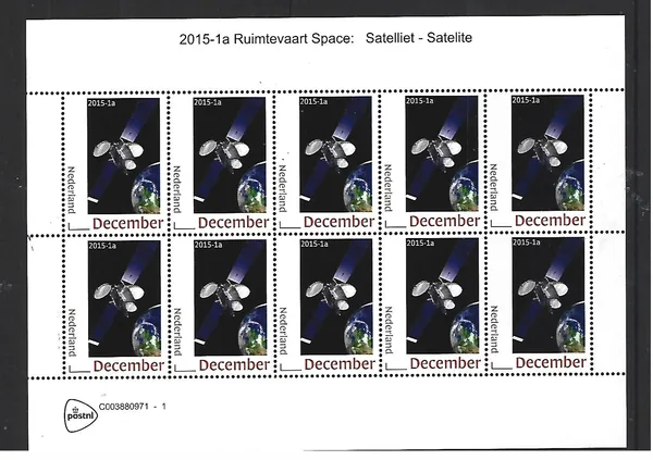 Netherlands 2015-1a Space: Satellite reprint sheetlet MNH