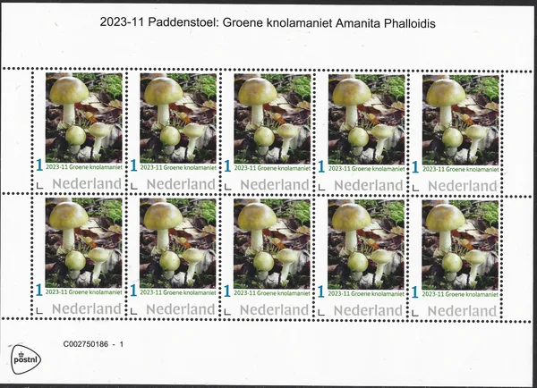 Netherlands 2023-11 Mushrooms Amanita phalloides sheetlet MNH