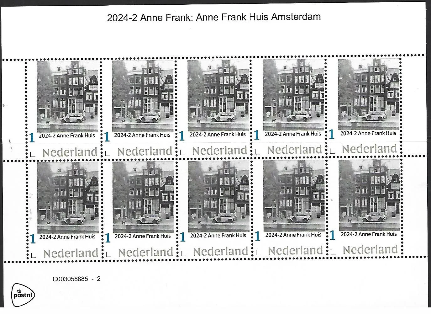 Pays-Bas 2024-2 Anne Frank: Anne Frank Huis Seconde Guerre mondiale bloc-feuillet neuf/mnh