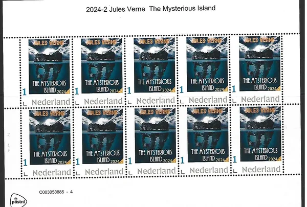 Netherlands 2024-2a Jules Verne Jurul Luni vel-sheetlet MNH