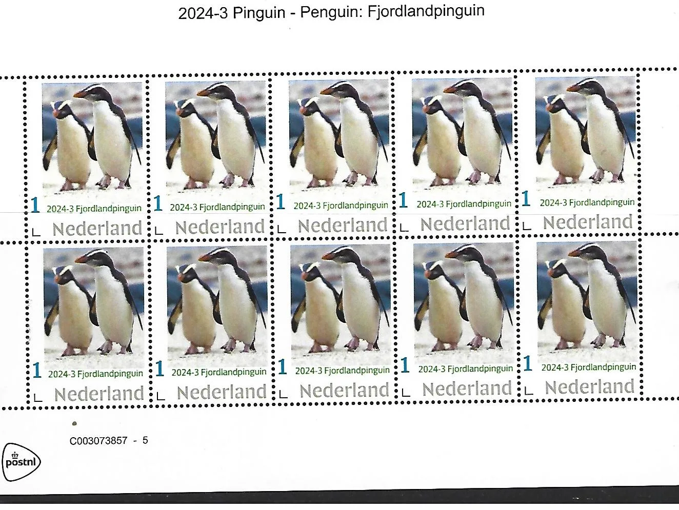 Niederlande 2024-3 Pinguin: Fjordlandpinguin Markenheftchen postfrisch/mnh