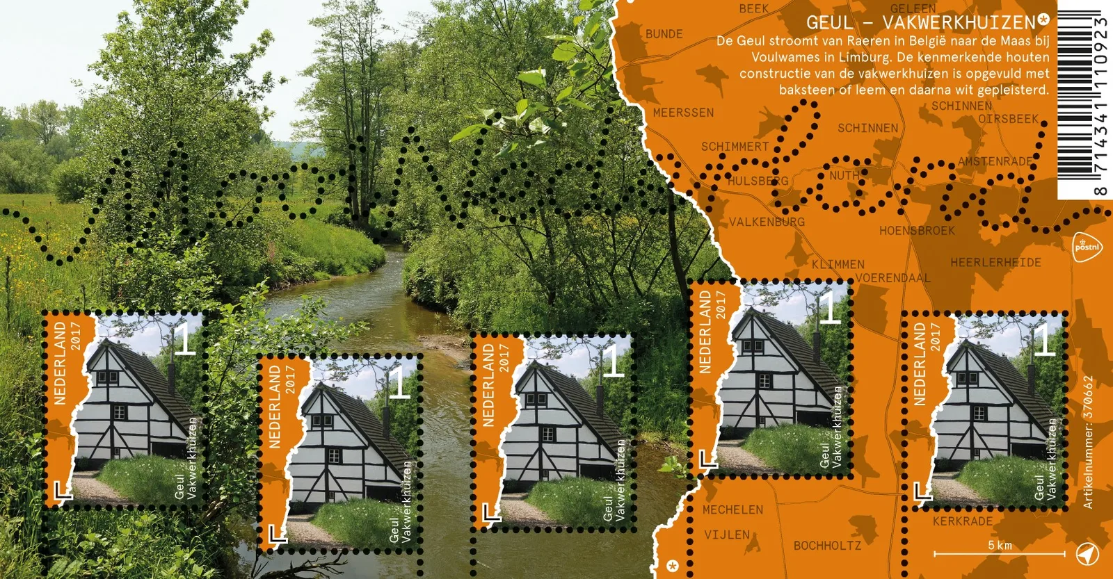 NEDERLAND 3537 Mooi Nederland Geul velletje/sheetlet 2017 postfris-mnh