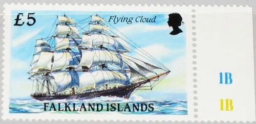 517 Falkland 1990 frankeer zeilschip L 5.00 - sailingship - segelschiffe postfris/mnh