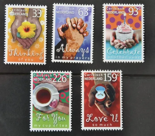 Caribisch Nederland 7-11 Wensenzegels 2011 postfris./mnh