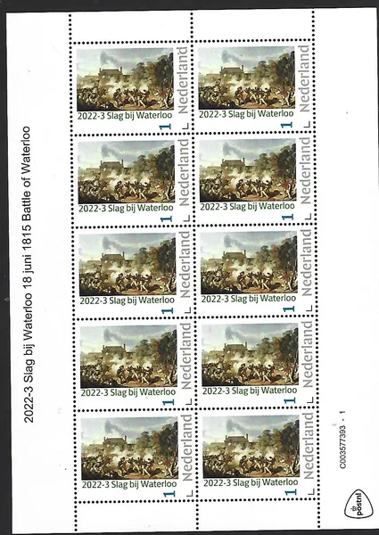 Nederland 2022-3 Battle of Waterloo 18 juni 1815 sheetlet postfris/mnh