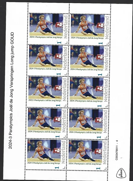 Netherlands 2024-3 Paralympics Joël de Jong far jump sheetlet MNH