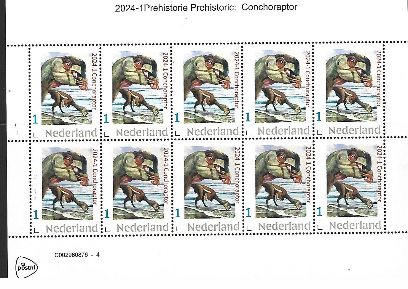 Niederlande 2024-1 Vorgeschichte Conchoraptor Bogen postfrisch/mnh