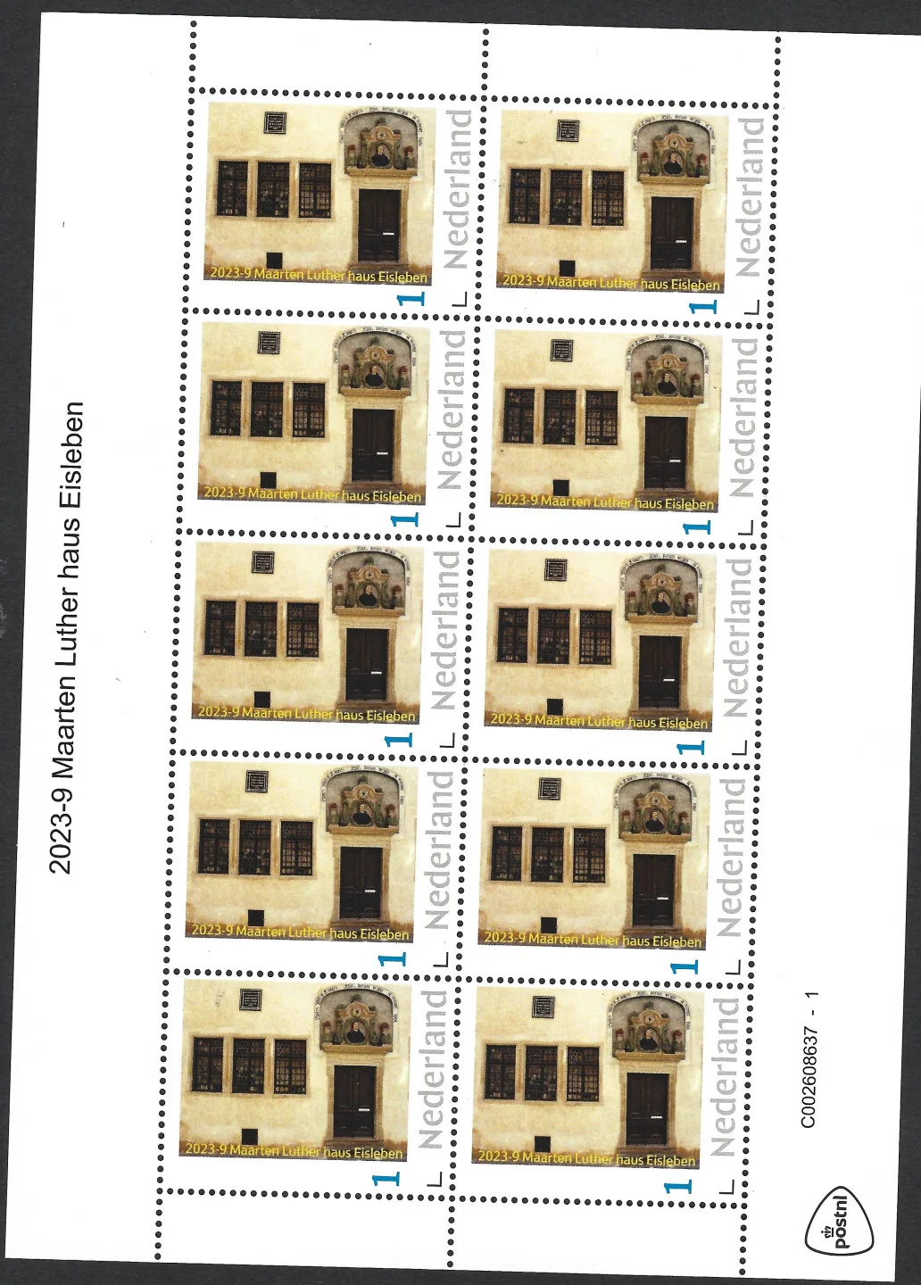 Pays-Bas 2023-9 Martin Luther Eisleben feuillet de 5 neuf/nh