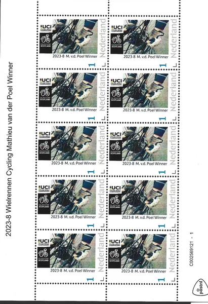 Netherlands 2023-8 World Championship Roadrace M vd Poel Winner vel-sheetlet MNH