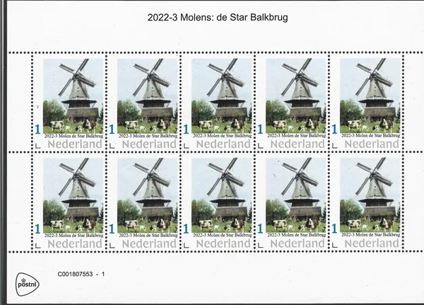 Netherlands 2022-3 Windmill de Star Balkbrug souvenir sheet MNH