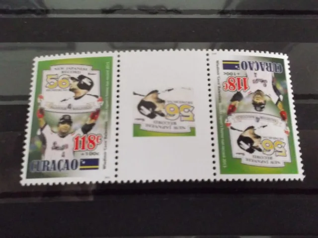 Curacao 178a 'Coco' Balentien Honkbal 2013 brugpaar-gutterpair postfris/mnh