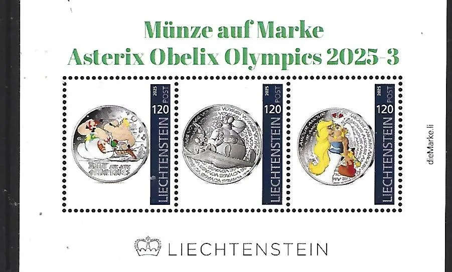Liechtenstein 2025-3 Münze Coin Asterix Olympiade Block postfrisch/ungebraucht