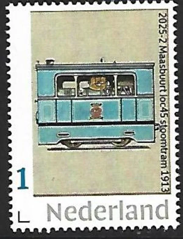 Nederland 2025-2 Tram: Maasbuurt loc 45 stoomtram 1913 postfris/mnh