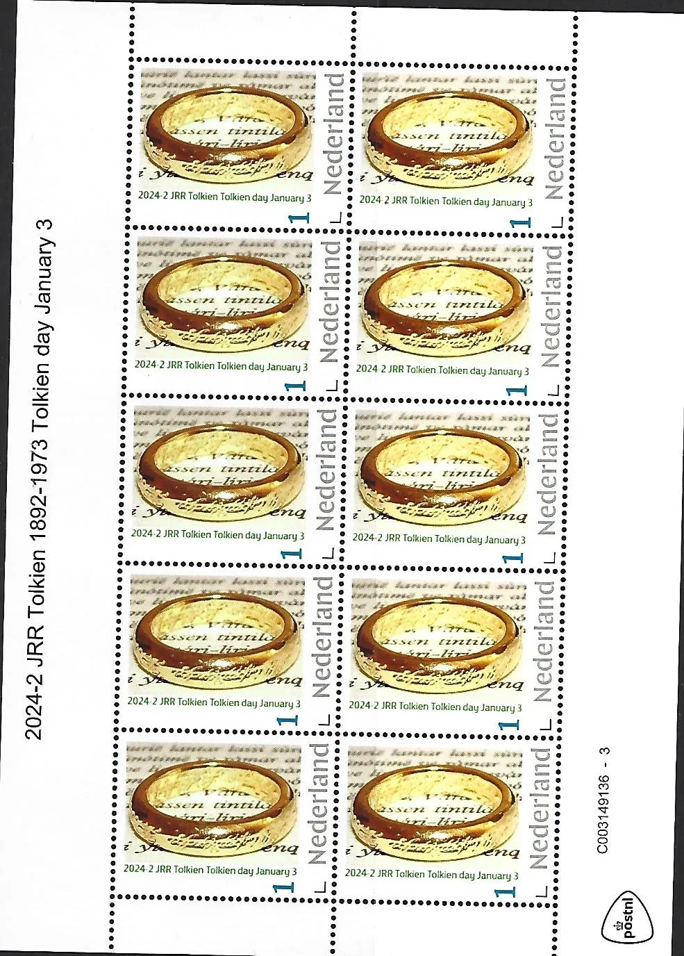 Niederlande 2024-2 JRR Tolkien 1892-1973 Kleinbogen postfrisch/ungebraucht