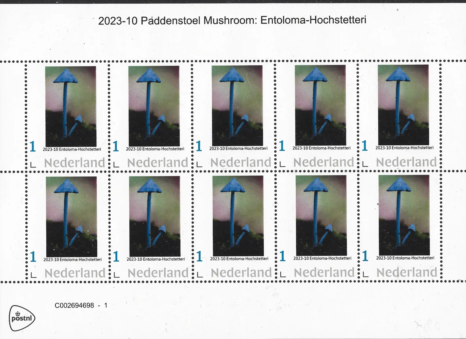Pays-Bas 2023-10 Champignons Entoloma-Hochstetteri feuillet neuf/mnh